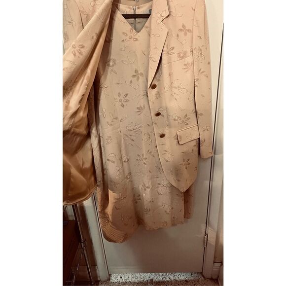 Kina Fernandez Beige FLoral 2 Piece Floral Dress & Blazer Size XL - Picture 5 of 12